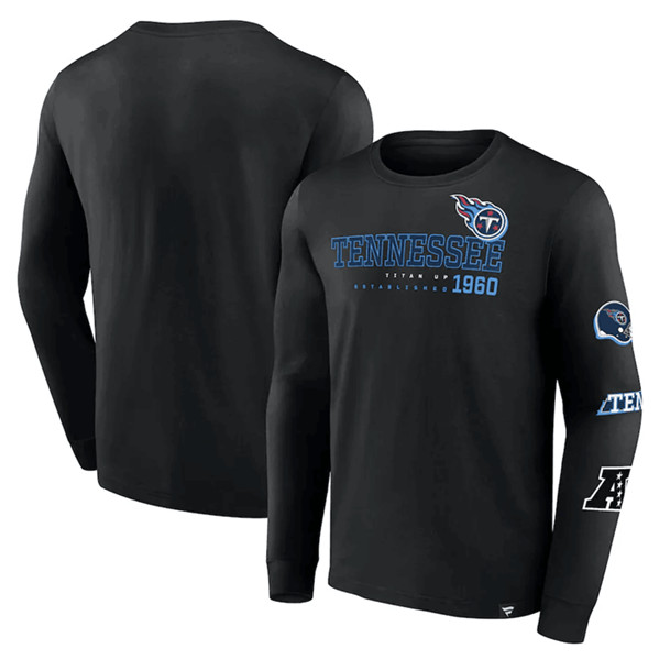 Tennessee Titans Black High Whip Pitcher Long Sleeve T-Shirt